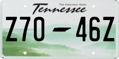 TN license plate Z7046Z
