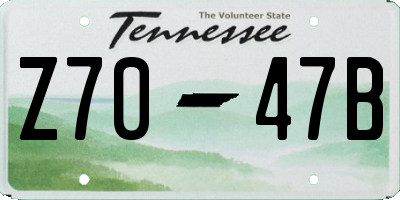 TN license plate Z7047B