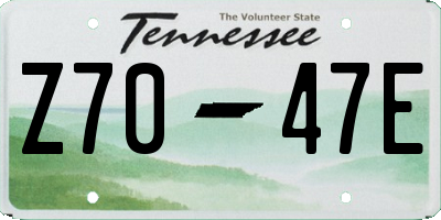 TN license plate Z7047E