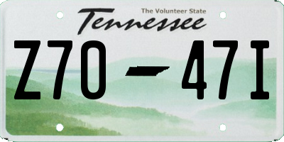 TN license plate Z7047I