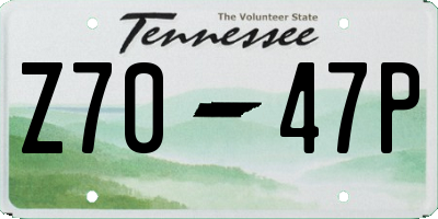 TN license plate Z7047P