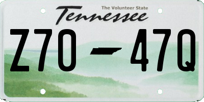 TN license plate Z7047Q