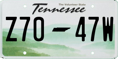 TN license plate Z7047W
