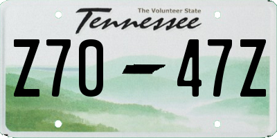 TN license plate Z7047Z