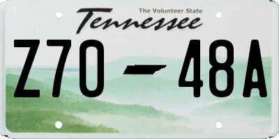 TN license plate Z7048A