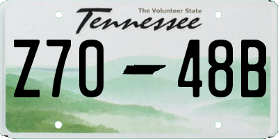 TN license plate Z7048B
