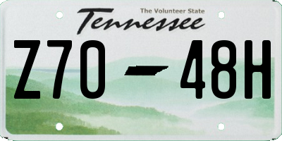 TN license plate Z7048H