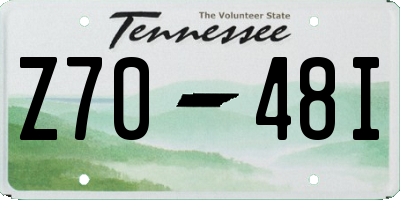 TN license plate Z7048I