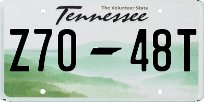 TN license plate Z7048T