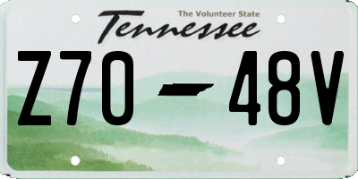 TN license plate Z7048V