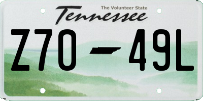 TN license plate Z7049L