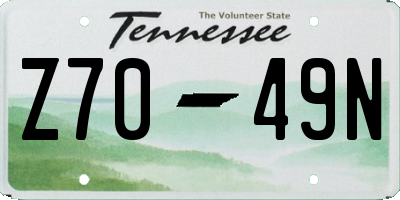 TN license plate Z7049N