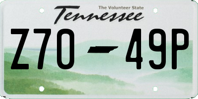 TN license plate Z7049P