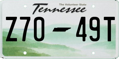 TN license plate Z7049T