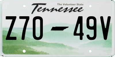 TN license plate Z7049V