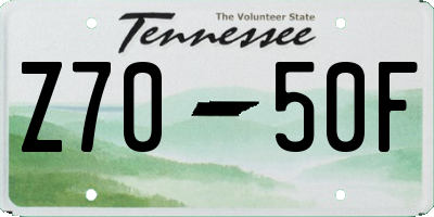 TN license plate Z7050F