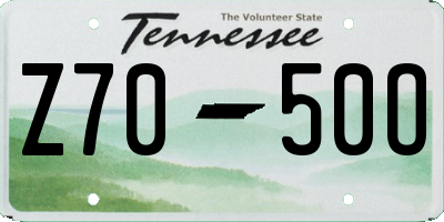 TN license plate Z7050O