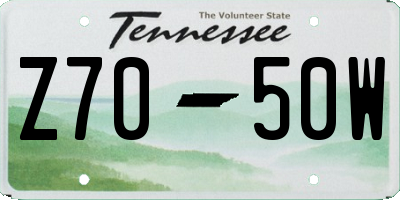 TN license plate Z7050W