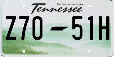 TN license plate Z7051H