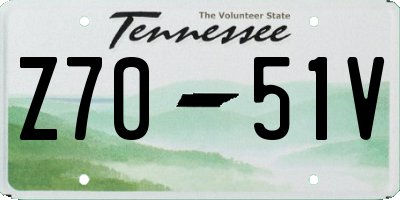 TN license plate Z7051V
