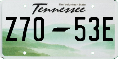 TN license plate Z7053E