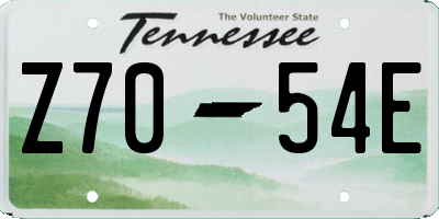 TN license plate Z7054E