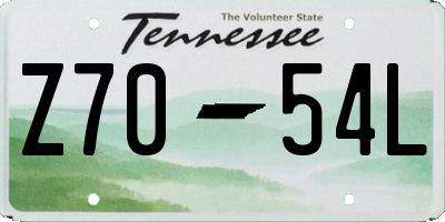 TN license plate Z7054L