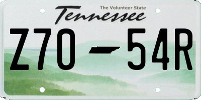 TN license plate Z7054R