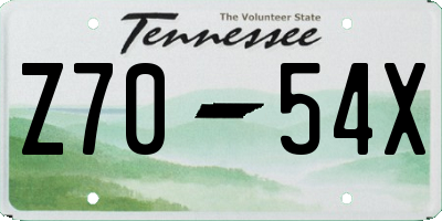 TN license plate Z7054X
