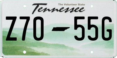 TN license plate Z7055G