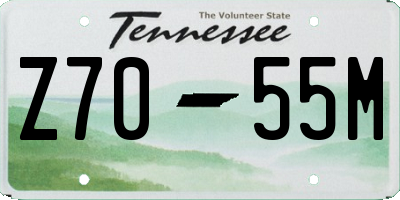 TN license plate Z7055M