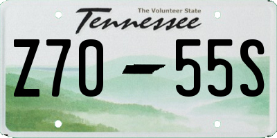 TN license plate Z7055S