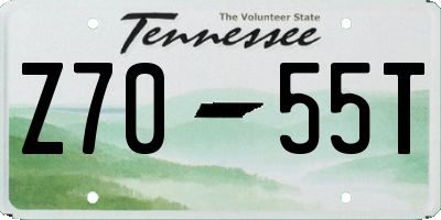 TN license plate Z7055T