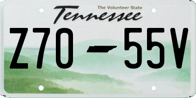 TN license plate Z7055V