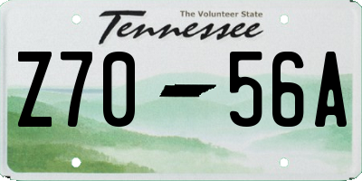 TN license plate Z7056A