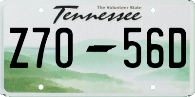 TN license plate Z7056D