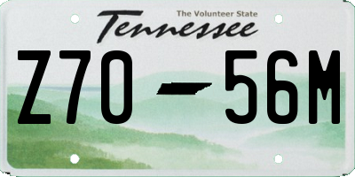 TN license plate Z7056M