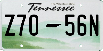 TN license plate Z7056N