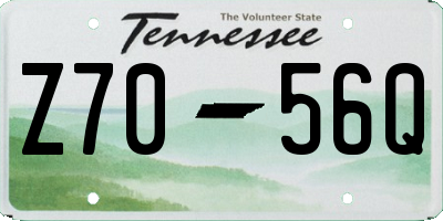 TN license plate Z7056Q