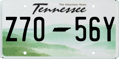TN license plate Z7056Y