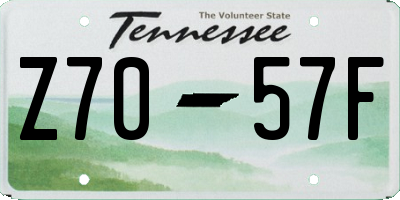 TN license plate Z7057F