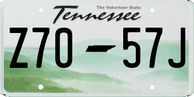 TN license plate Z7057J