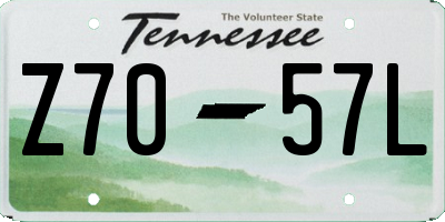 TN license plate Z7057L