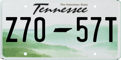 TN license plate Z7057T