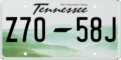 TN license plate Z7058J