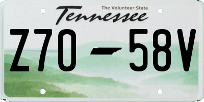 TN license plate Z7058V