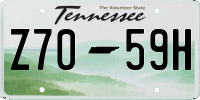 TN license plate Z7059H