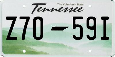 TN license plate Z7059I