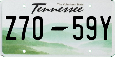 TN license plate Z7059Y
