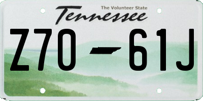 TN license plate Z7061J